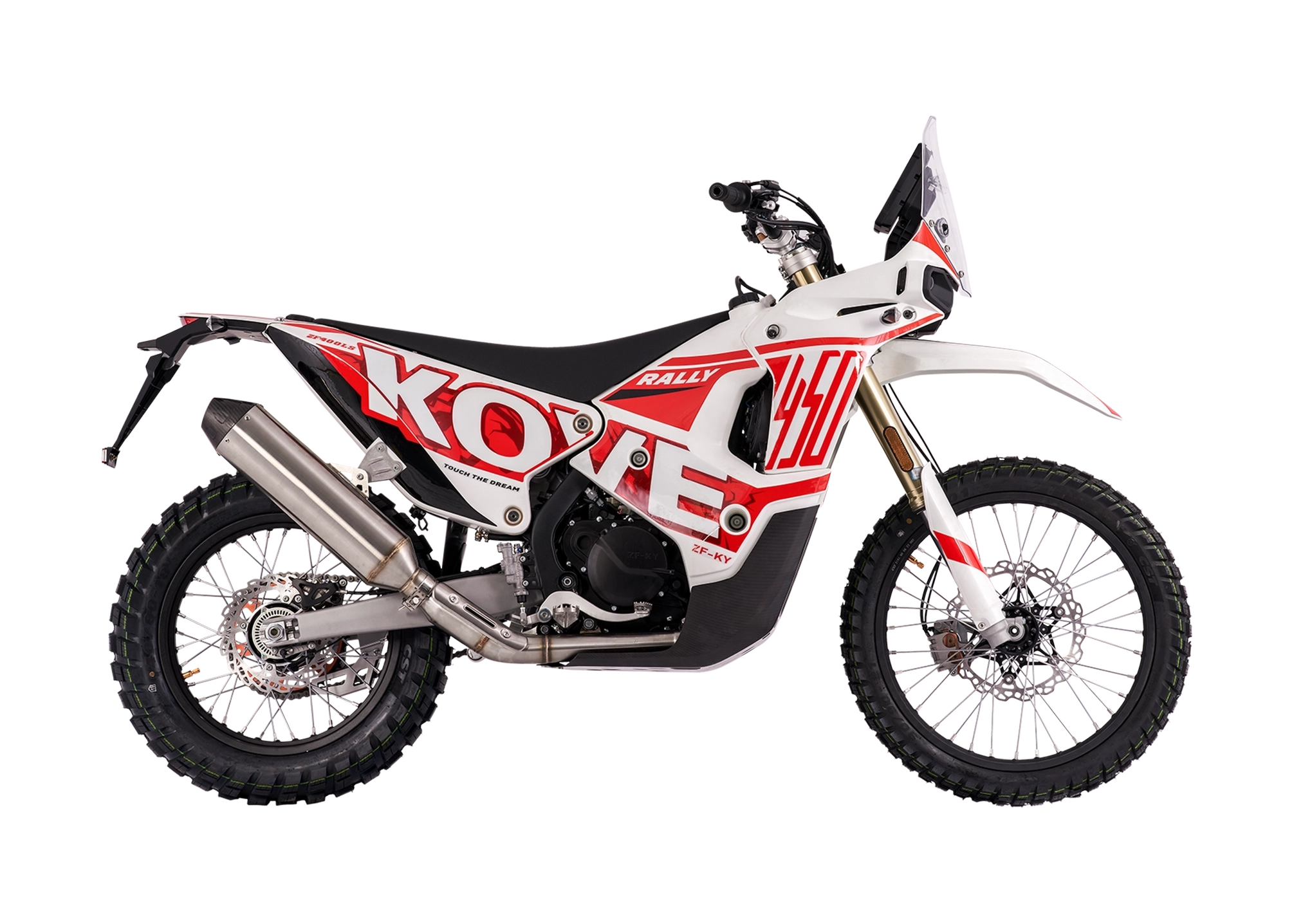 Kove 450 Rally: fotografía oficial para la guía de motos trail A2